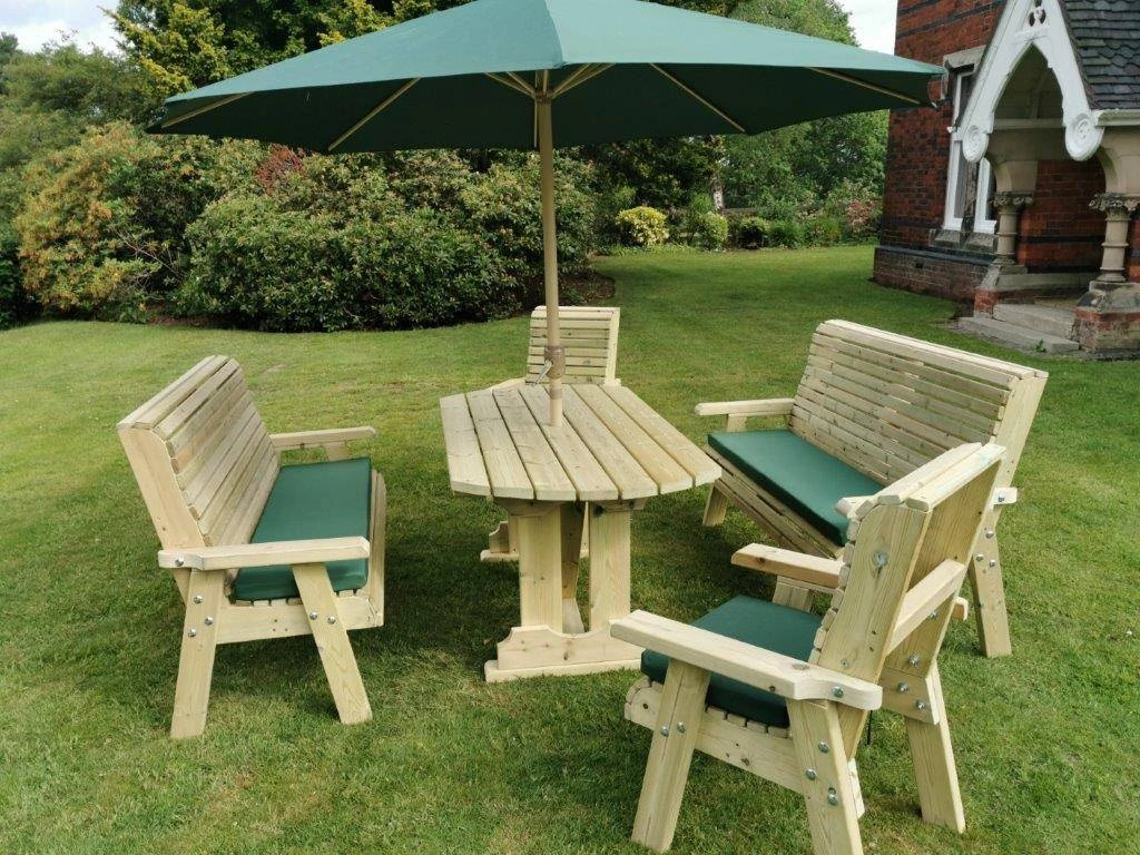 Churnet Valley Ergo 8 Seat Table Set - 2 X Chairs & 2 X 3-Seater Benches - Image 3