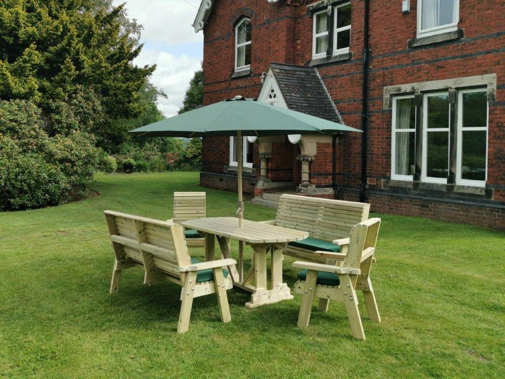 Churnet Valley Ergo 8 Seat Table Set - 2 X Chairs & 2 X 3-Seater Benches - Image 4