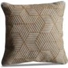 LG Outdoor Gold Striped Cubes 50cm Embroidered Scatter Cushion