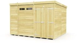 DIY Sheds Pent Security Shed - Double Door